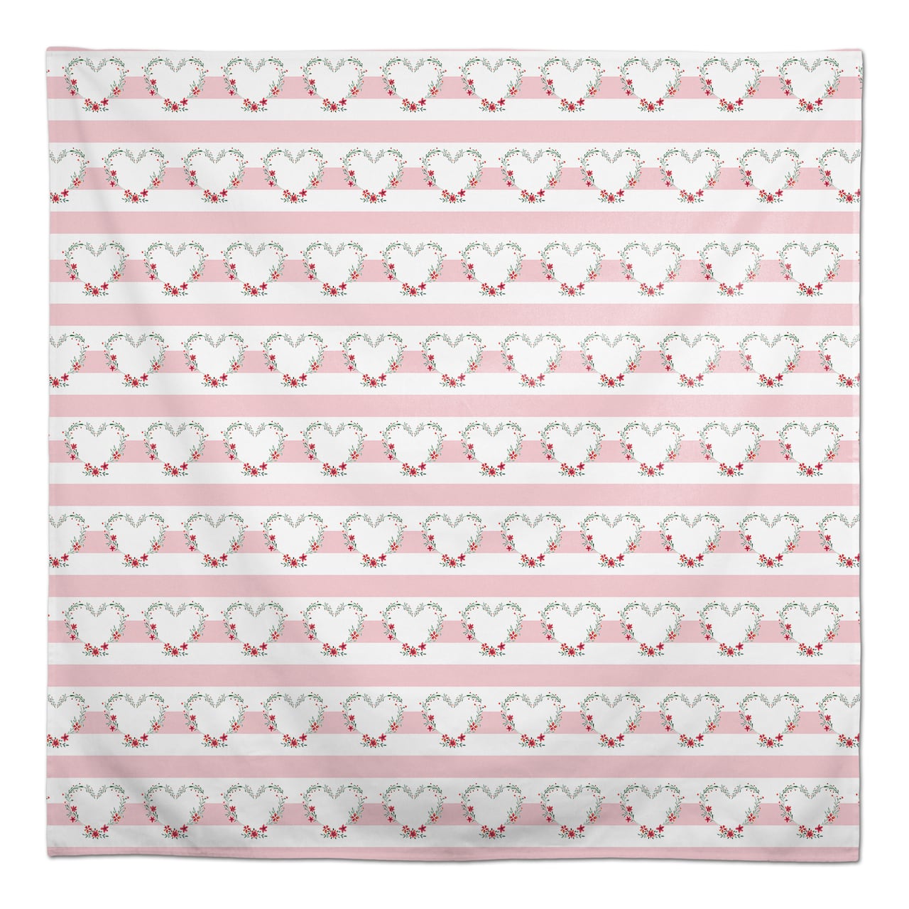 Floral Heart Pattern 58" x 58" Tablecloth